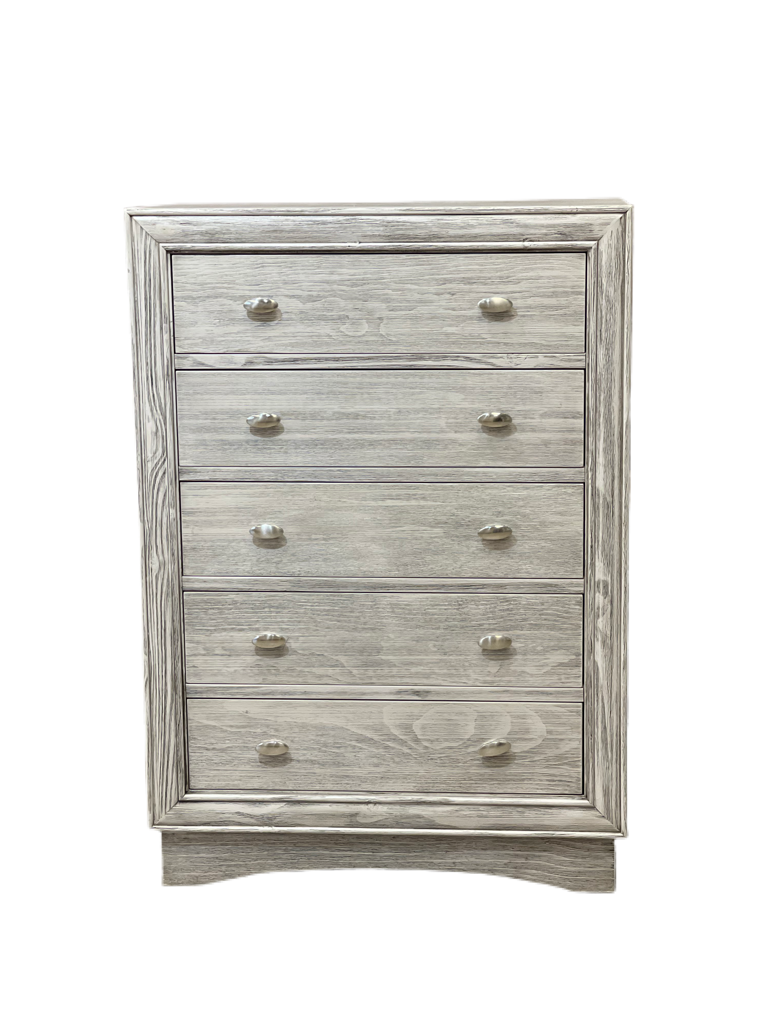 Preston 5 Drawer Chest in Rustic White