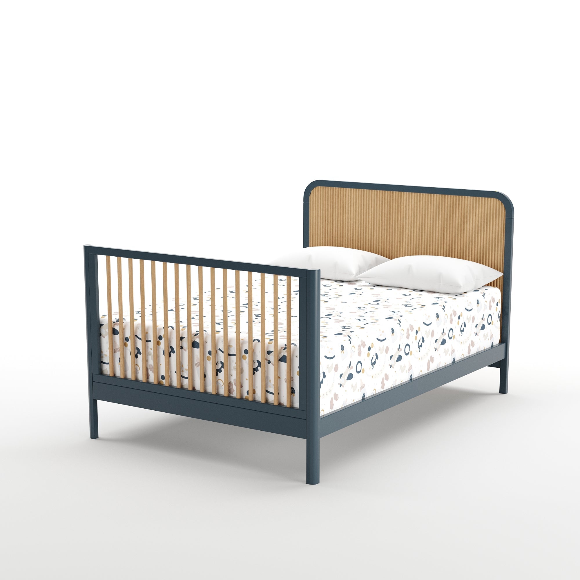 Milano Crib in Graphite/Natural